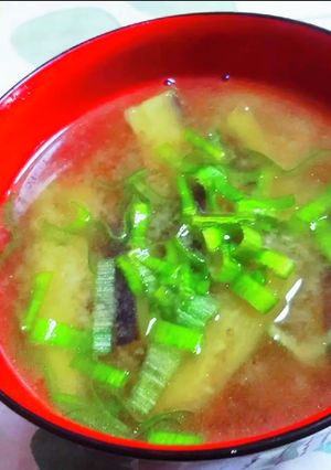 ゴマ油香る✿茄子の味噌汁-レシピのメイン写真