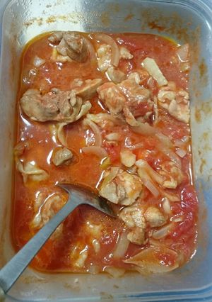 レンジでチキンのトマト煮込み-レシピのメイン写真