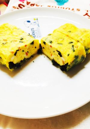 混ぜ込み鮭わかめ卵焼き-レシピのメイン写真