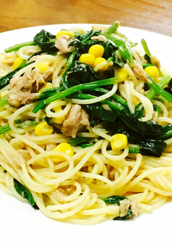 簡単！ツナとほうれん草の和風パスタ-レシピのメイン写真