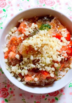 暑い時にピッタリ〜シャリ×②トマ大葉素麺-レシピのメイン写真