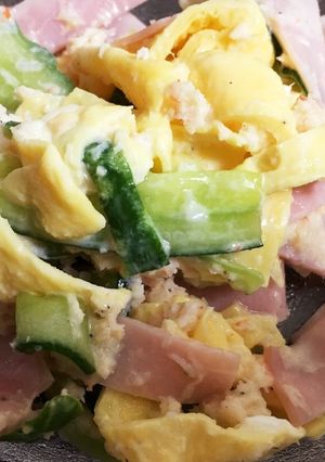 ハムときゅうりと薄焼き卵のカニサラダ-レシピのメイン写真