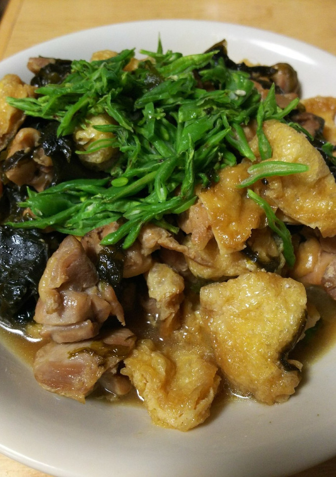 簡単鶏もも肉とわかめとうすあげの煮物-レシピのメイン写真
