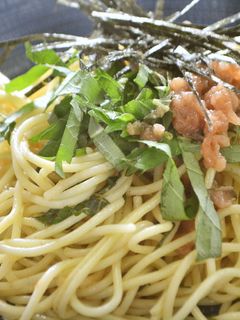 簡単♡さっぱり梅と大葉の冷製パスタ-レシピのメイン写真