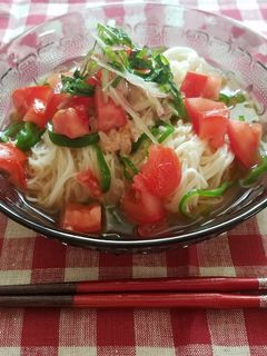 トマトとピーマンのさっぱり簡単素麺☆-レシピのメイン写真