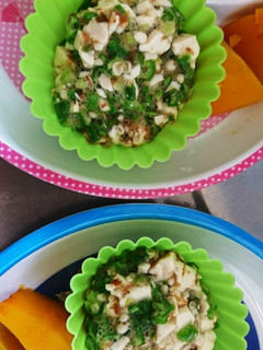簡単に離乳食 豆腐とおくらのねばねば-レシピのメイン写真