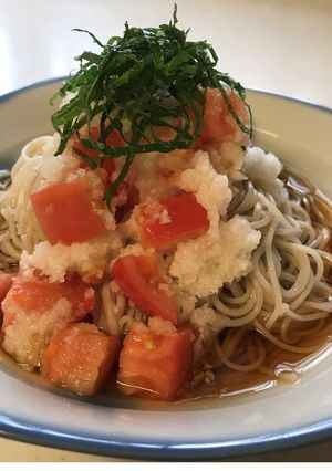 トマトおろしもちむぎ素麺-レシピのメイン写真