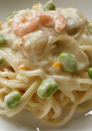 枝豆の♪クリームパスタ！-レシピのメイン写真