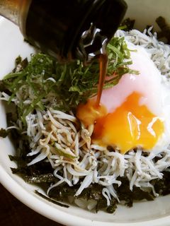 ポン酢で食べる温玉のっけしらす丼-レシピのメイン写真