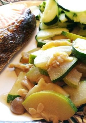 ズッキーニのバターわさび醤油炒め-レシピのメイン写真