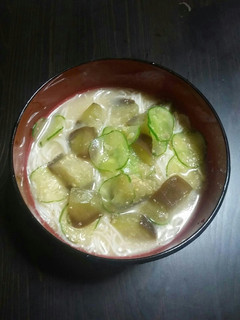 暑い夏に‼なすときゅうりの冷や汁風素麺汁-レシピのメイン写真