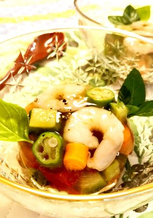 栄養満点！夏野菜のコンソメゼリー寄せ-レシピのメイン写真