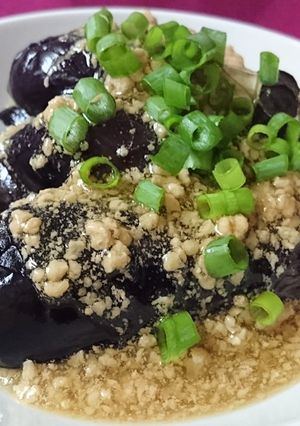 揚げ茄子の鶏そぼろあんかけ-レシピのメイン写真