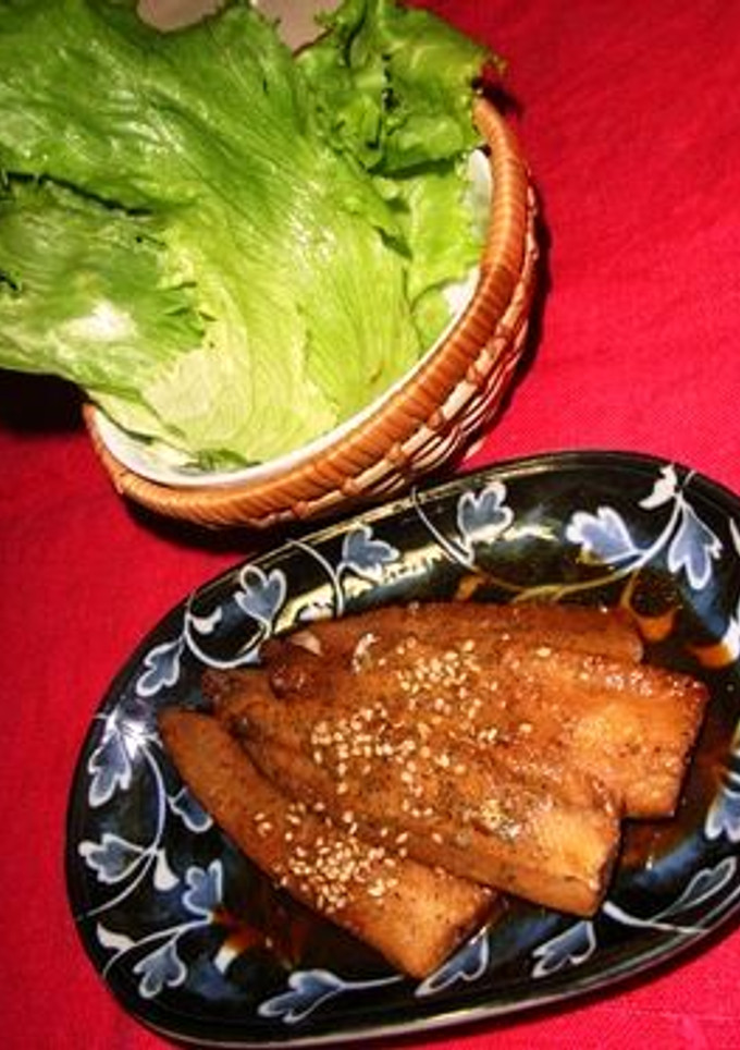 煮るだけ簡単♪レタス巻き巻き鯵の蒲焼風☆-レシピのメイン写真