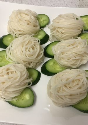 フォーク使い♪一口そうめんの簡単巻き-レシピのメイン写真