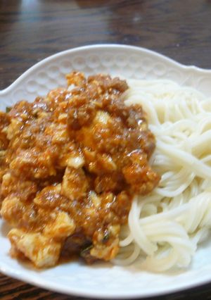素麺の麻婆豆腐かけ-レシピのメイン写真