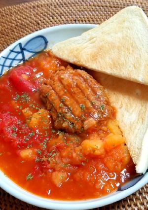 トマト煮込みハンバーグ-レシピのメイン写真