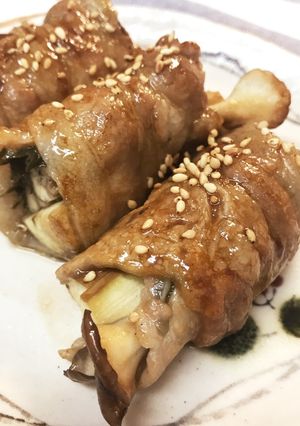 【簡単】バター醤油香るナスと舞茸の肉巻き-レシピのメイン写真