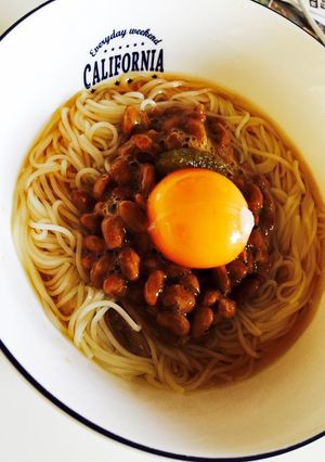 1人ランチ♡柚子胡椒香る納豆そうめん-レシピのメイン写真