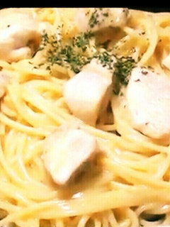 【コーンスープ1袋】チキンクリームパスタ-レシピのメイン写真