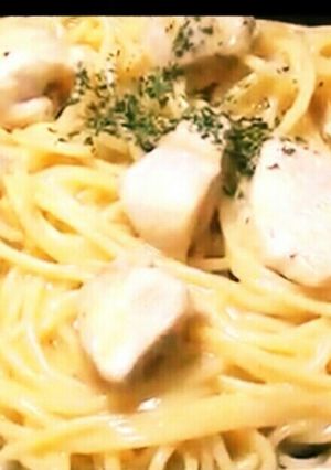 【コーンスープ1袋】チキンクリームパスタ-レシピのメイン写真