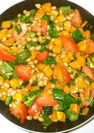 水煮大豆と夏野菜の炒め物♪南瓜＋トマト-レシピのメイン写真