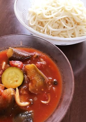 夏野菜たっぷり♪トマトつけ麺-レシピのメイン写真