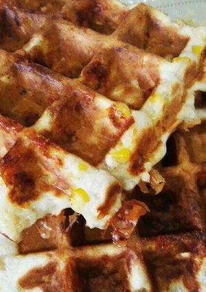 オートミールワッフル　コーン&チーズ-レシピのメイン写真
