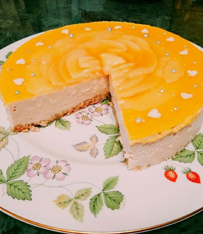 桃のレアチーズケーキ-レシピのメイン写真