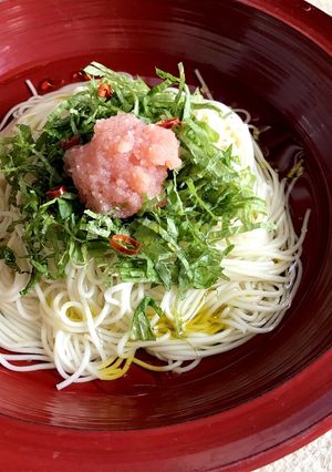 白だしでアッサリ♡タラしそ素麺-レシピのメイン写真
