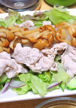 納涼！ なめこおろしの冷しゃぶサラダ！-レシピのメイン写真