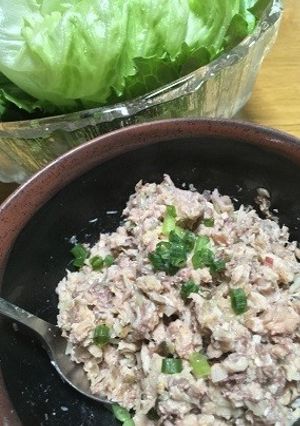 サバ缶ディップのレタス巻き-レシピのメイン写真