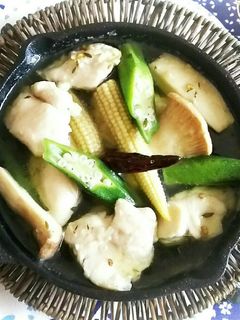 鶏肉と夏野菜のアヒージョ-レシピのメイン写真