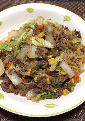 焼きビーフン挽き肉炒め!(^^)!-レシピのメイン写真
