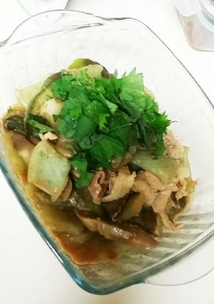 レンチン　茄子とさしみ蒟蒻の酢味噌煮-レシピのメイン写真