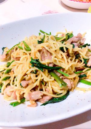 空心菜と豚肉の塩焼きそば-レシピのメイン写真