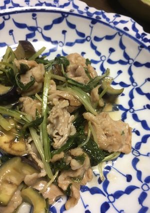 ナスと水菜と豚肉のポン酢焼-レシピのメイン写真