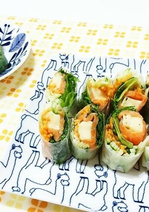不器用さんも簡単♥️サーモンチーズ生春巻-レシピのメイン写真