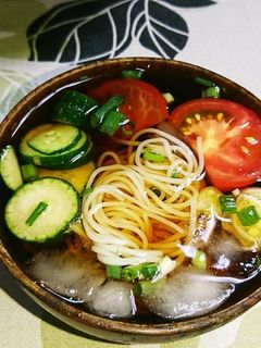 旨ウマ♪夏野菜でさっぱり冷そうめん-レシピのメイン写真