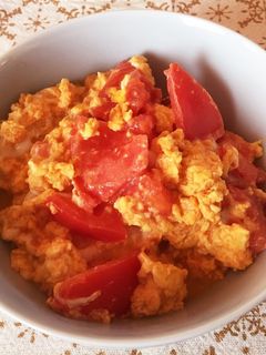 簡単☆1分でトマトと卵の炒め物-レシピのメイン写真