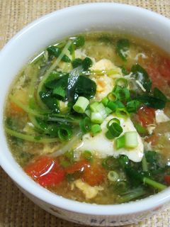 豆苗とトマトの夏スープ-レシピのメイン写真