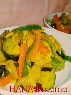 夏野菜たっぷり♡マヨカレー炒め-レシピのメイン写真