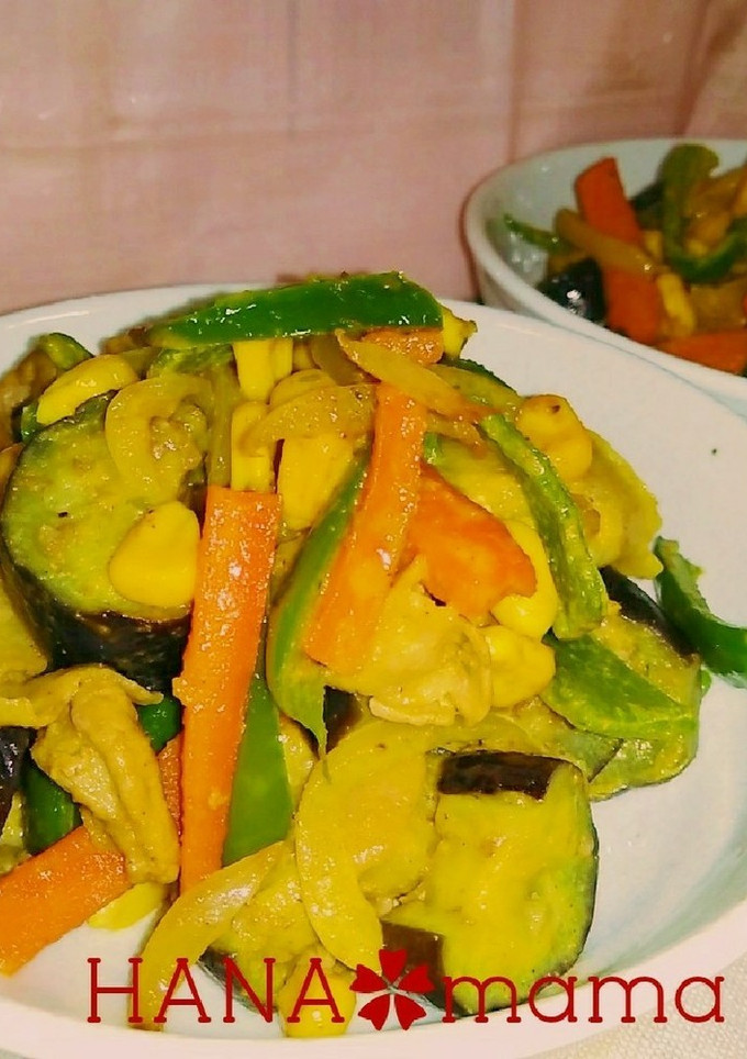 夏野菜たっぷり♡マヨカレー炒め-レシピのメイン写真