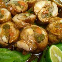 รูปของ ♪鶏の野菜ロール♪照り焼き風味♪