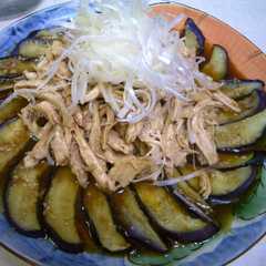 รูปของ ♪揚げ茄子と蒸し鶏のゴマ醤油♪