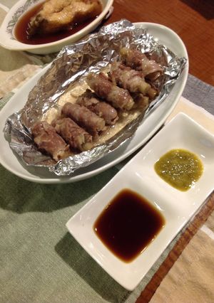 トースターパンでゴボウの豚肉巻き-レシピのメイン写真