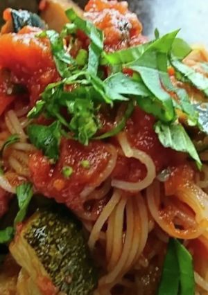 夏野菜いっぱい ラタトゥイユの冷製パスタ-レシピのメイン写真