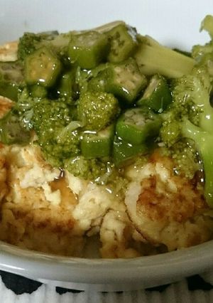 豆腐ハンバーグ(めんつゆ野菜あんかけ)-レシピのメイン写真