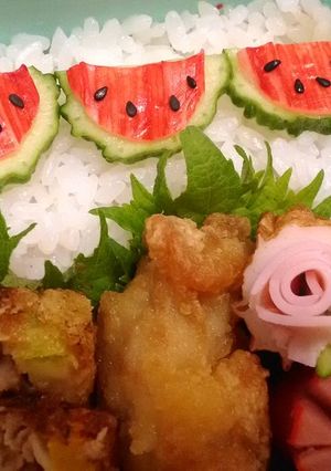 キャラ弁♡スイカ弁当♪-レシピのメイン写真