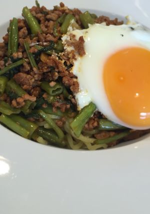 空芯菜のエスニックまぜそば-レシピのメイン写真